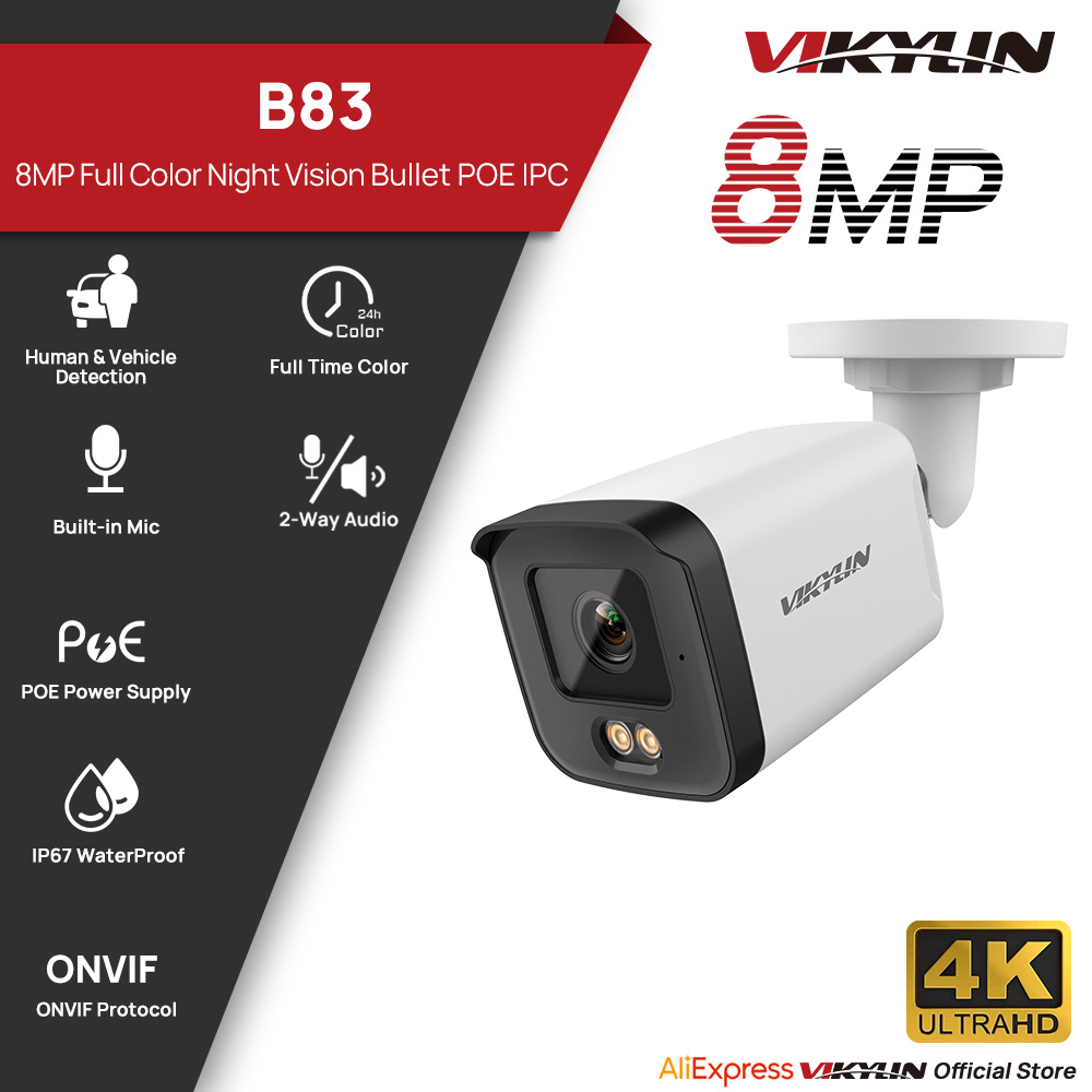 Home Security Service - VIKYLIN 8MP HD IP セキュリティカメラ Poe