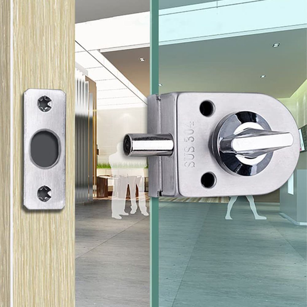 Home Security Locks For Doors - トイレショップホームセキュリティ盗難防止ゲートフロアラッチガラスドアロックシングルボルトノブスライド