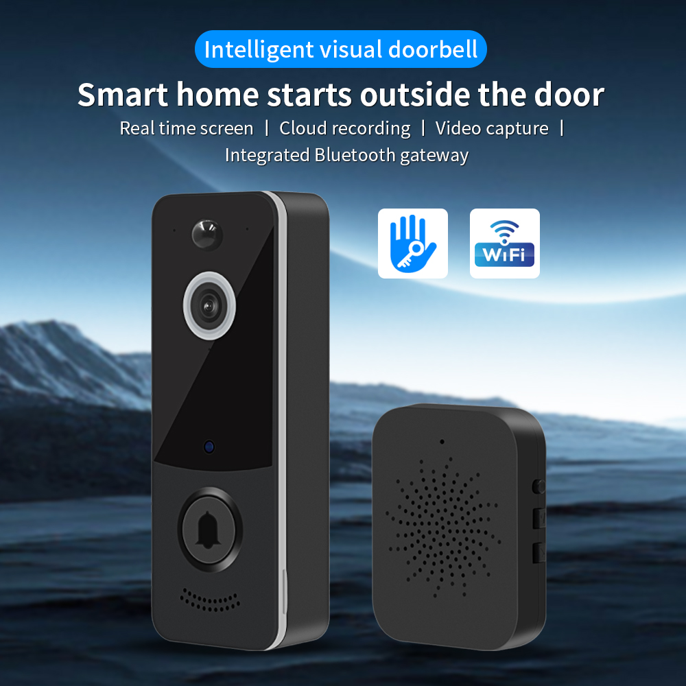 Home Security Lidar - 1080P WIFI ビデオドアベル TTLOCK アプリスマートホームドアベルワイヤレスセキュリティカメラドアベル PIR