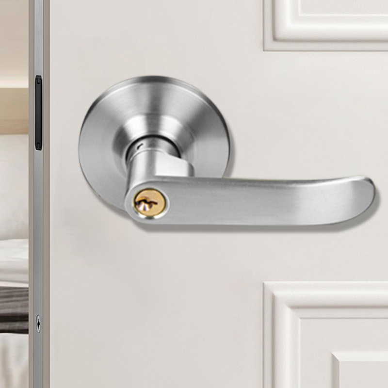 Home Security Essential - プレミアム球形三連ハンドルロックボール、静音ドアロックセット（3キー付き）、家庭用安全寝室ドアハンドルロック