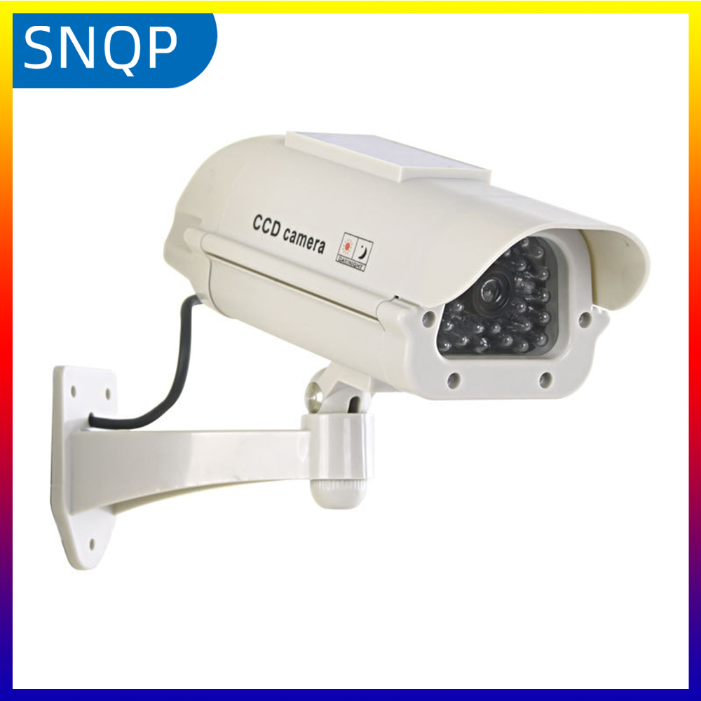 Home Security Beams - シミュレーションソーラーカメラ 防水偽カメラ ダミーCCDセキュリティカメラ 赤色点滅LED ホームオフィス監視 盗難防止