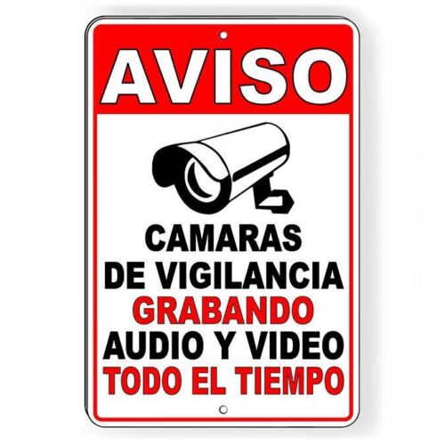 Home Yard Security Cameras - ヴィンテージメタルブリキ看板スペイン語セキュリティカメラ警告文ウォールアート装飾 庭、店舗、家の装飾用