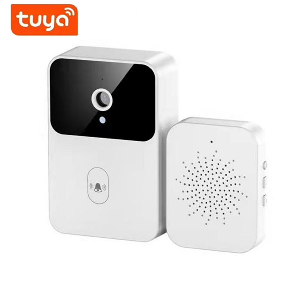 Home Security Doorbell Camera - ワイヤレスドアベル WiFi Tuya 屋外 HD カメラドアベルナイトビジョンビデオインターホン音声変更ホームセキュリティモニター用