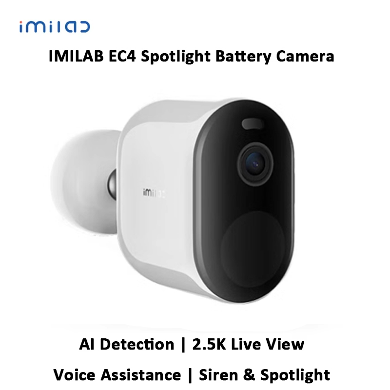Home Yard Security Cameras - Imilab EC4 屋外カメラ 2.5K WiFi ウェブカメラバッテリースポットライトカメラ音声制御スマートホームヤードセキュリティ保護モニター
