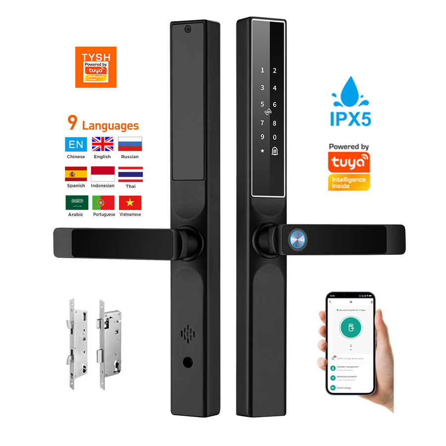 Home Security Locks For Doors - Tuyaアプリ対応 指紋認証 ドアロック コードカードキー スマートドアロック セキュリティ