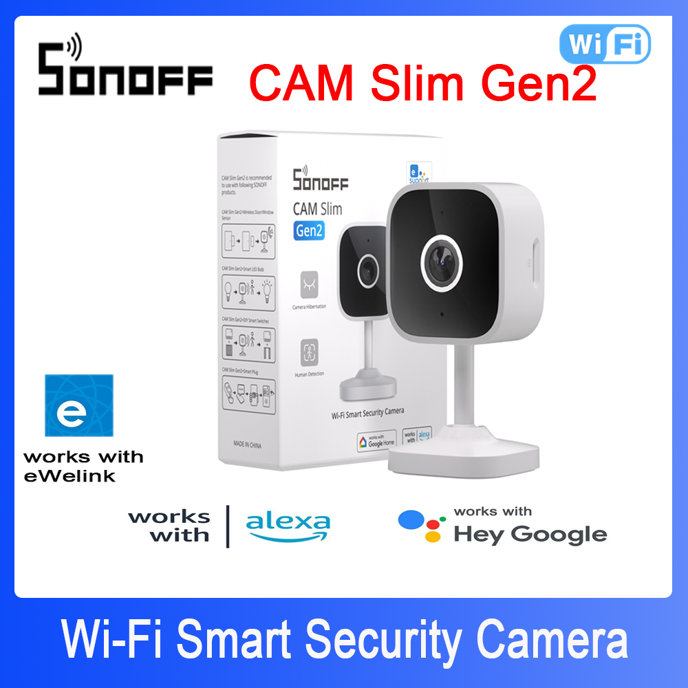 Home Security Lidar - Sonoff-スマートホームセキュリティカメラ,wifi,1080p HD,モーション検出,双方向オーディオ,ewelinkアプリのサポート,Alexa, Google,スリム,Gen2