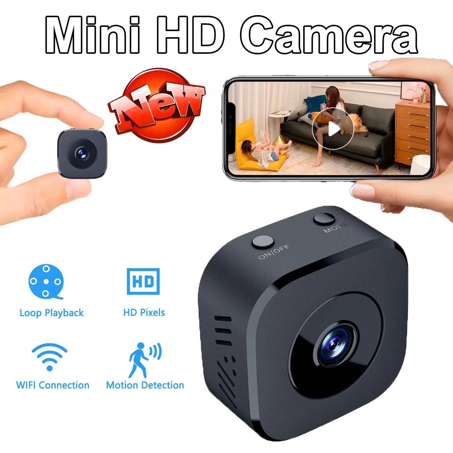 Home Security Lidar - セキュリティカメラ ミニ フルカラー ナイトビジョン 高解像度 WiFi