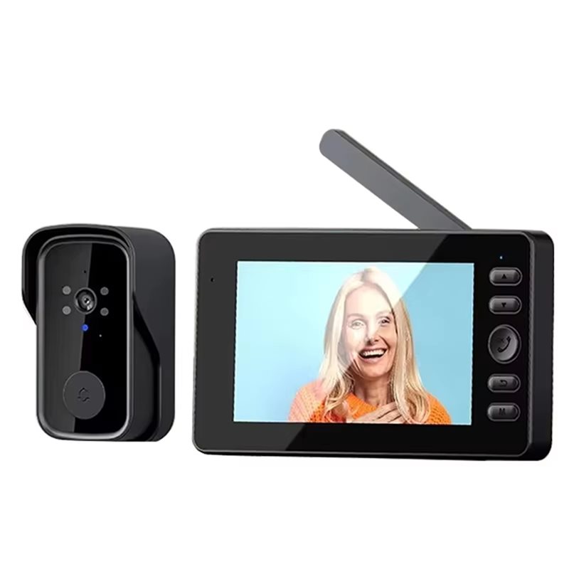 Home Security Doorbell Camera - T81C! ワイヤレスビデオドアベル 4.3インチ LPS スクリーン ナイトビジョン