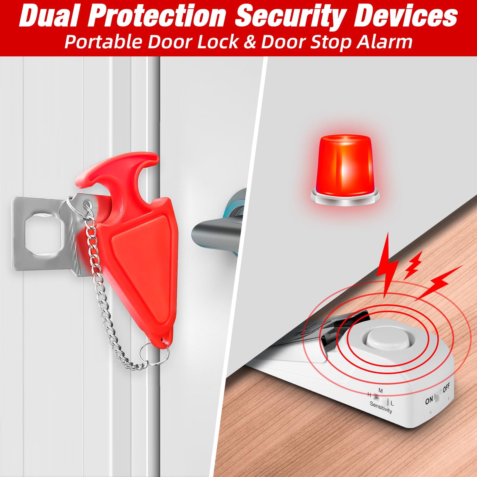 ポータブルドアストップアラーム旅行ホテルドアロック設置不要ホ - Home Security Locks For Doors のレビューと価格