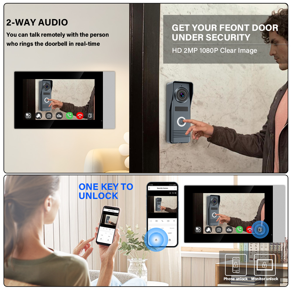 2線式スマートホームWifi 1080Pビデオインターホン  - Home Security Doorbell Camera のレビューと価格