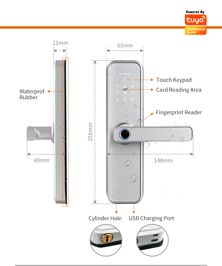セラドゥーラ インテリジェ X5 防水 Tuya バイオメト - Home Security Keypad のレビューと価格