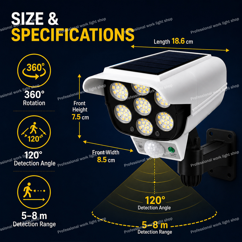 77個のLEDソーラーダミーセキュリティカメラライト、屋外モ - Home Yard Security Cameras のレビューと価格