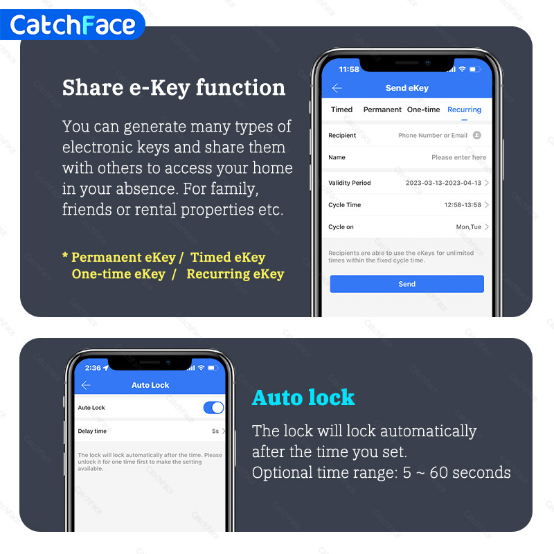 Bluetooth 指紋ドアロック TTLock アプリコー - Home Security Locks For Doors のレビューと価格