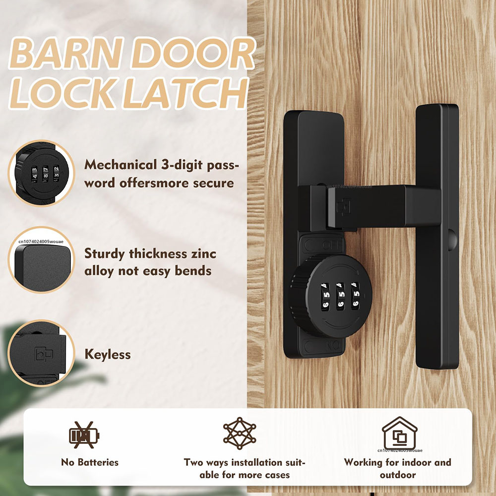 セキュリティ納屋ドアロック 3桁コンビネーションロック ホー - Home Security Locks For Doors のレビューと価格