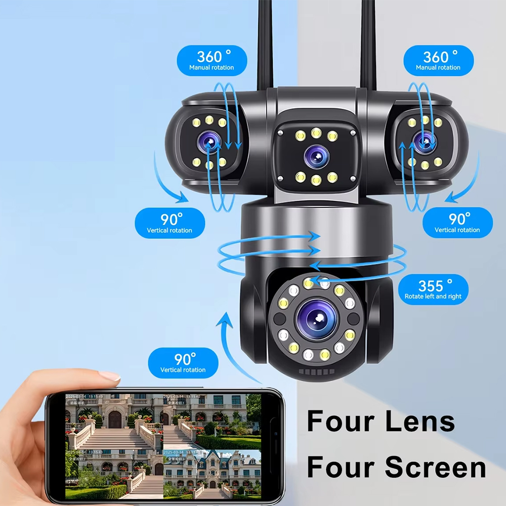 ホットセール多レンズ20MPセキュリティカメラ屋外防水PTZ - Home Yard Security Cameras のレビューと価格