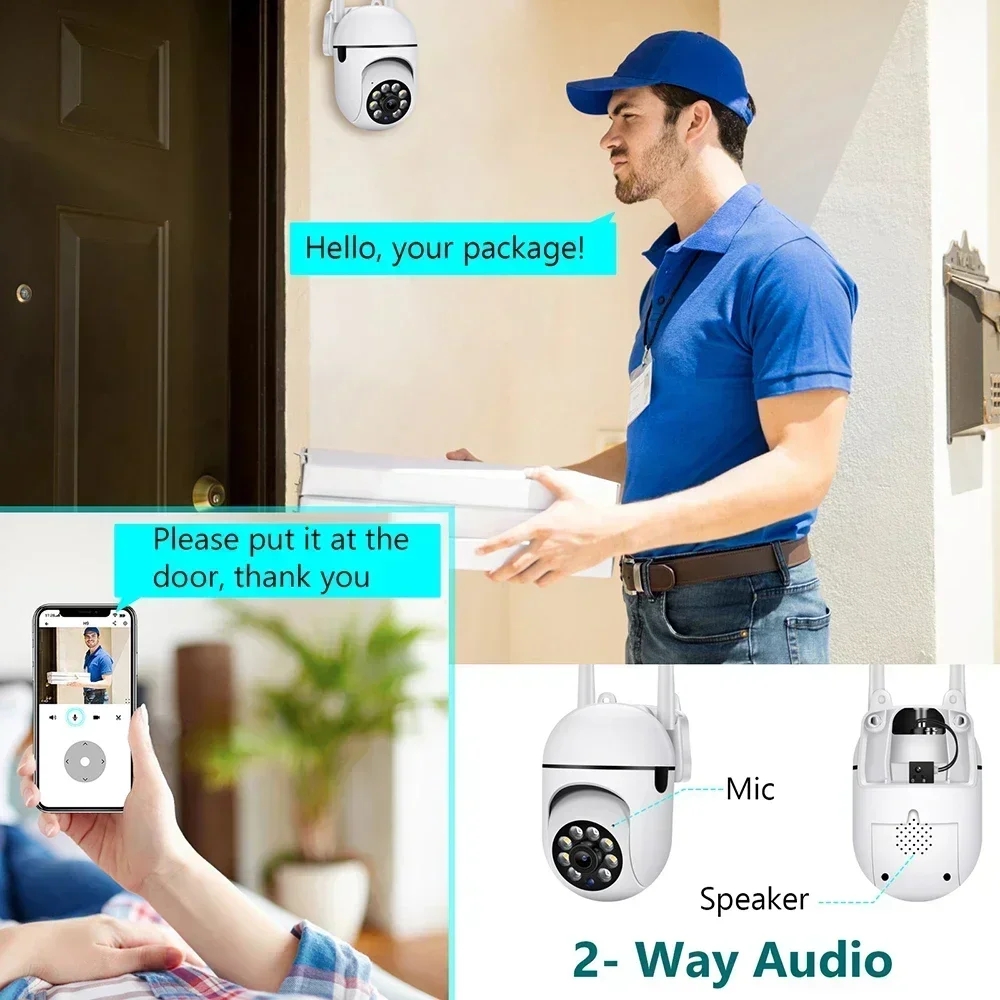 ミニ 5MP HD WiFi 屋外セキュリティカメラ PTZ - Home Yard Security Cameras のレビューと価格