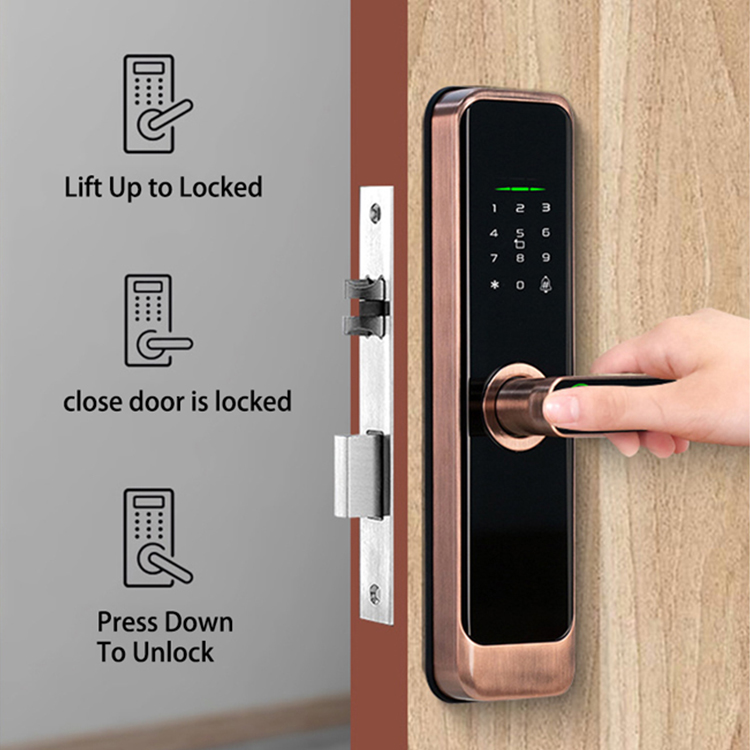 デジタルスマートドアロックパスコード付き木製小型電子ミニ指紋 - Home Security Locks For Doors のレビューと価格