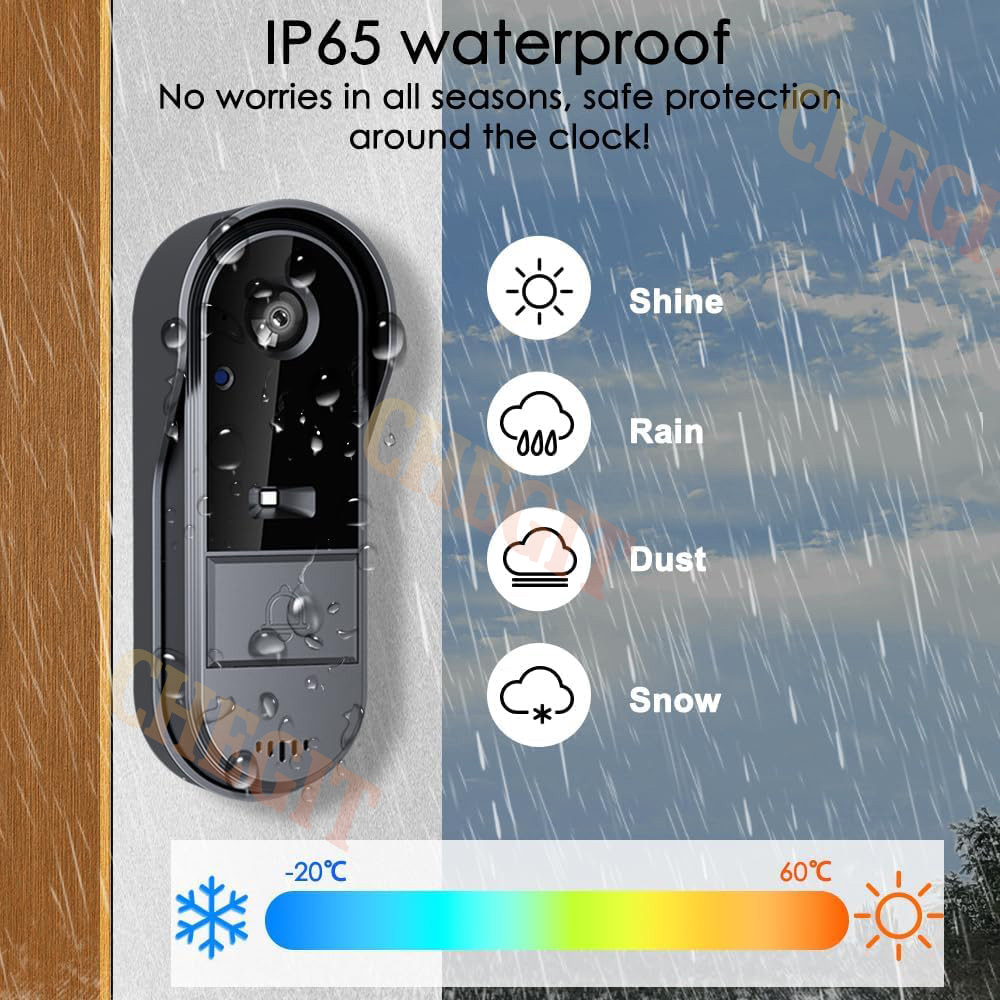 ワイヤレス Wifi ドアベルカメラ 1080P ビデオイン - Home Security Doorbell Camera のレビューと価格