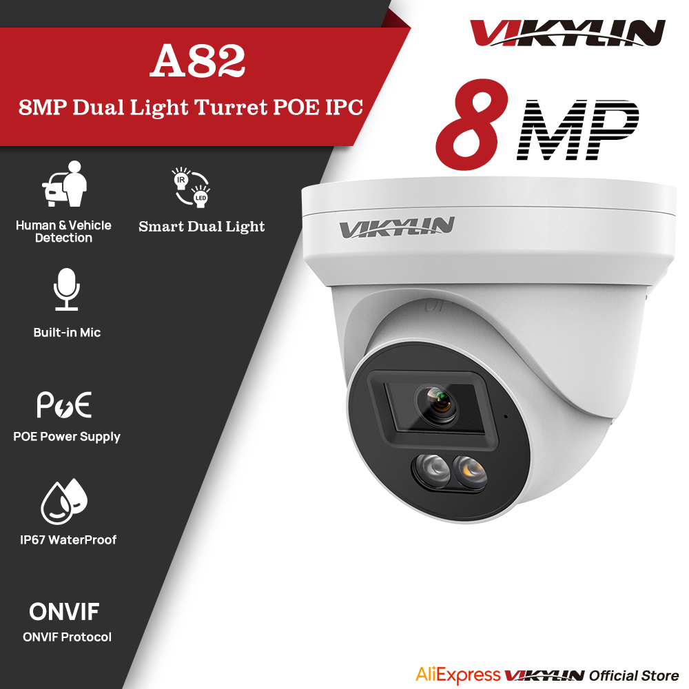 VIKYLIN 8MP IPセキュリティカメラ PoE 4K - Home Security Service のレビューと価格