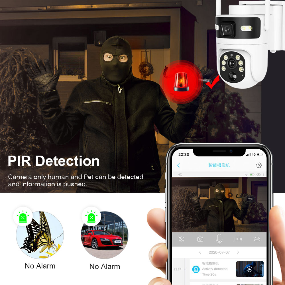 ワイヤレス屋外PTZソーラーセキュリティカメラ 4G SIM - Home Yard Security Cameras のレビューと価格
