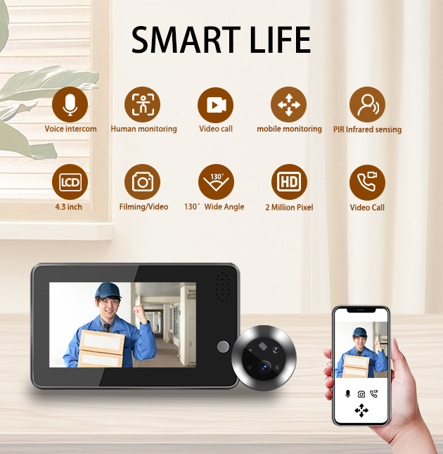 4.3インチTuya Smartlife WiFiドアベルビ - Home Security Doorbell Camera のレビューと価格