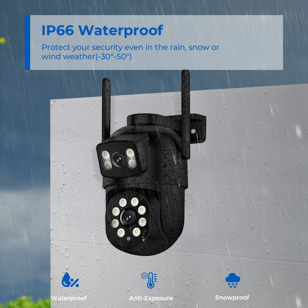 屋外用8MP 4K WiFi PTZセキュリティカメラ デュ - Home Yard Security Cameras のレビューと価格