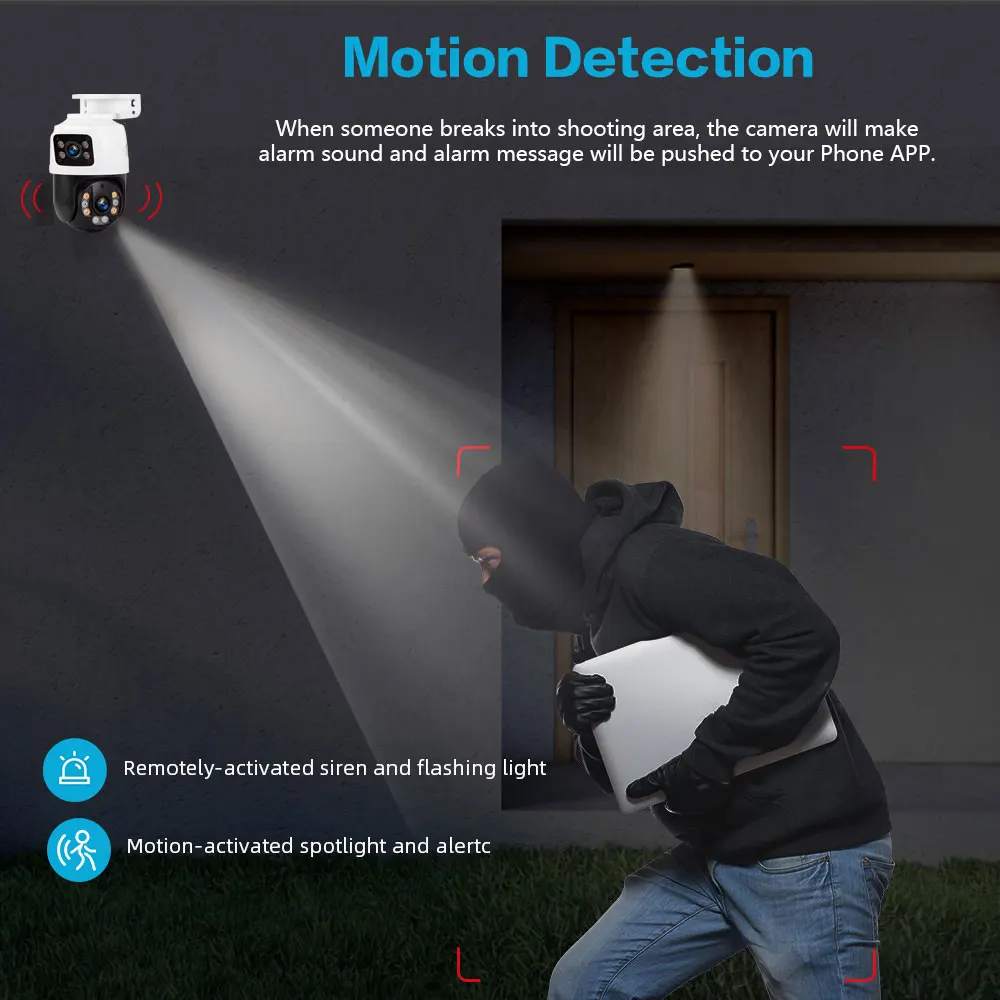 屋外用8MP POE PTZセキュリティカメラ デュアルレン - Home Yard Security Cameras のレビューと価格
