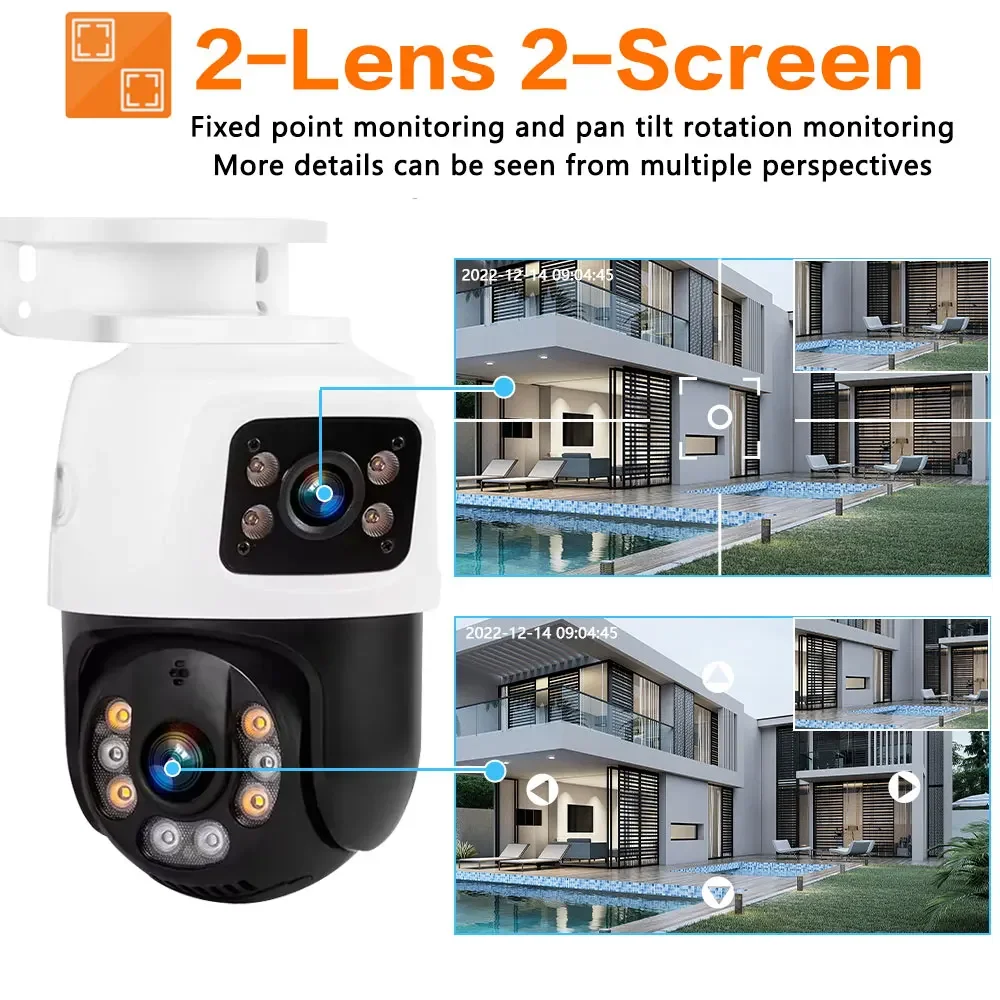 屋外用8MP POE PTZセキュリティカメラ デュアルレン - Home Yard Security Cameras のレビューと価格