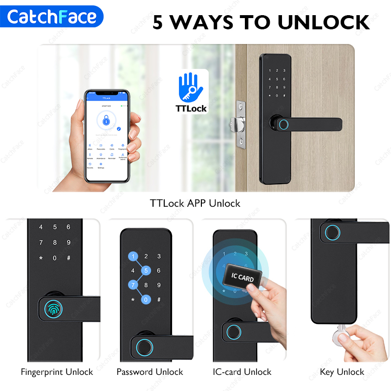 TTLock 指紋スマートドアロック安全デジタル電子ロック  - Home Security Locks For Doors のレビューと価格