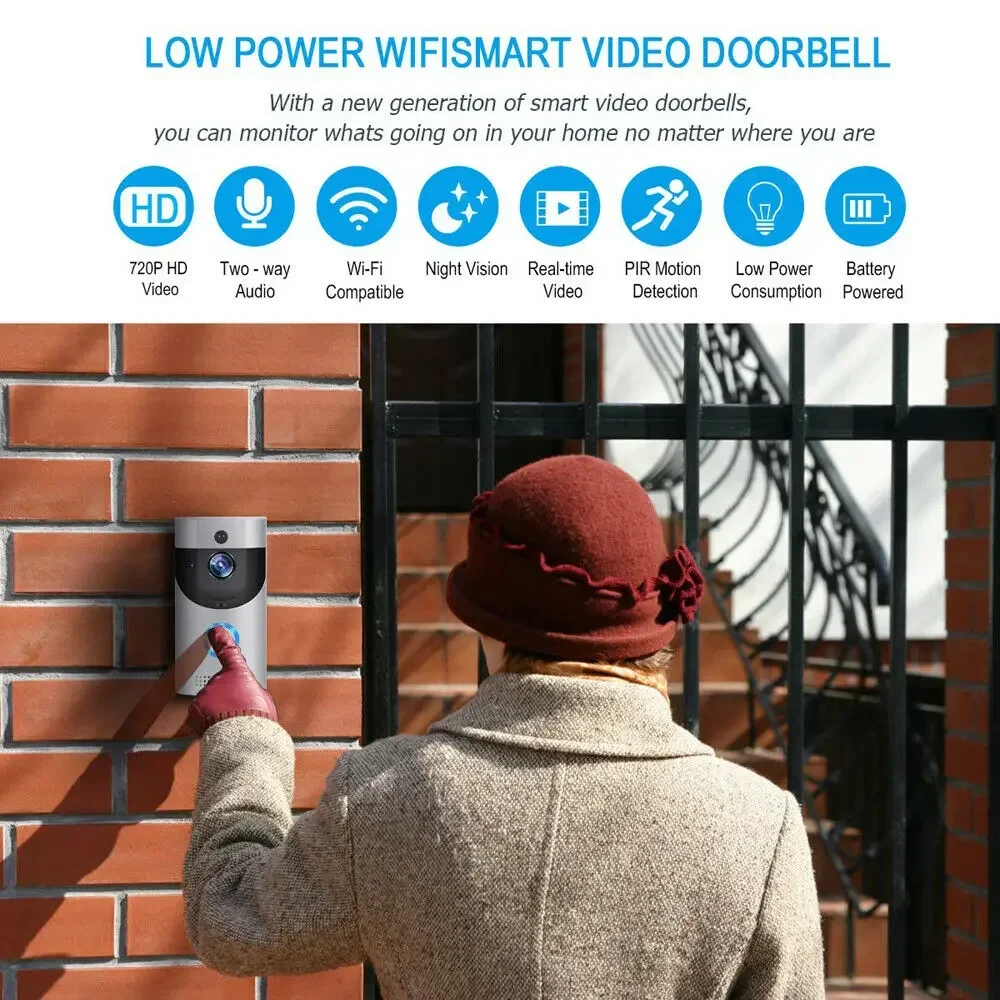 720P HD スマートホームワイヤレス WIFI ドアベル - Home Security Lidar のレビューと価格