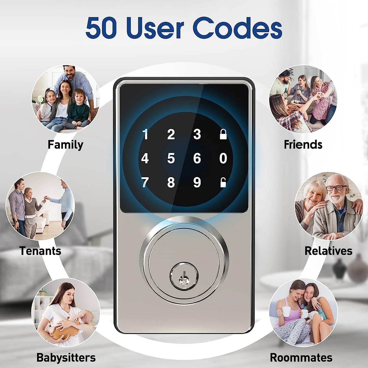 パスワード付きスマートロック、タッチスクリーンキーパッド付き - Home Security Keypad のレビューと価格