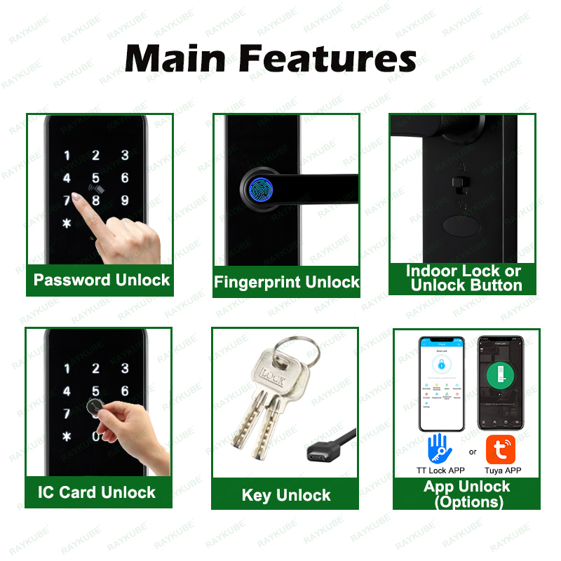 RAYKUBE K8 スマートドアロック TTlock Bl - Home Security Keypad のレビューと価格