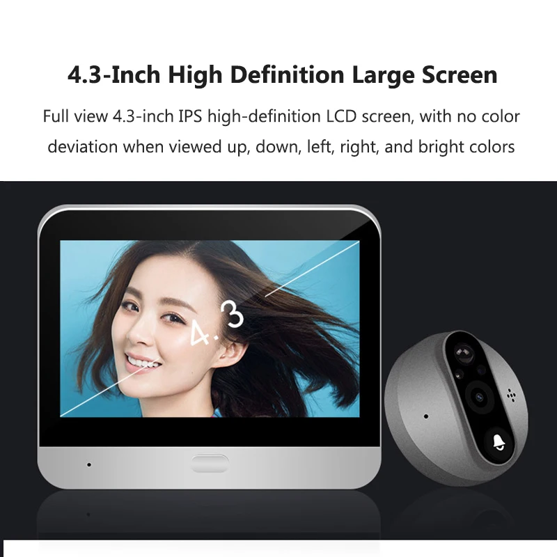 4.3インチWiFi Tuyaスマートビデオドアベル 108 - Home Security Doorbell Camera のレビューと価格