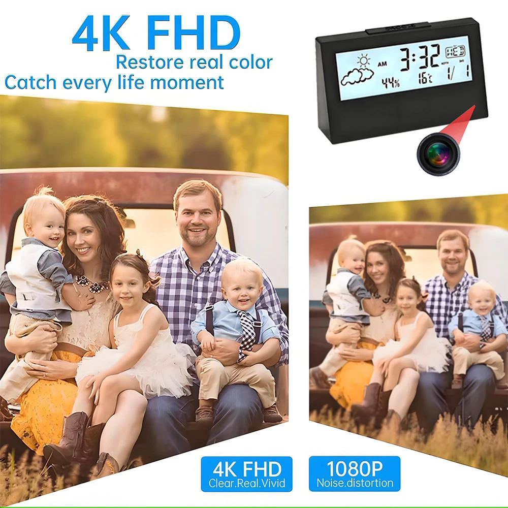 4K WiFi時計型カメラ（動体検知機能付き） |   アプ - Home Security Lidar のレビューと価格