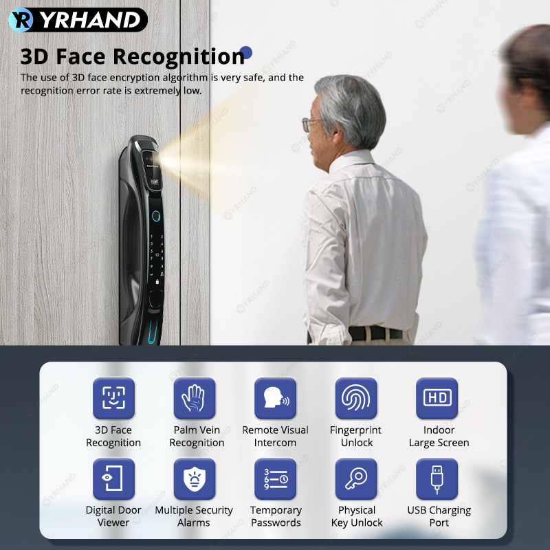 スマートロック 3D顔認証 手のひら静脈認証 指紋認証 Wi - Home Security Keypad のレビューと価格