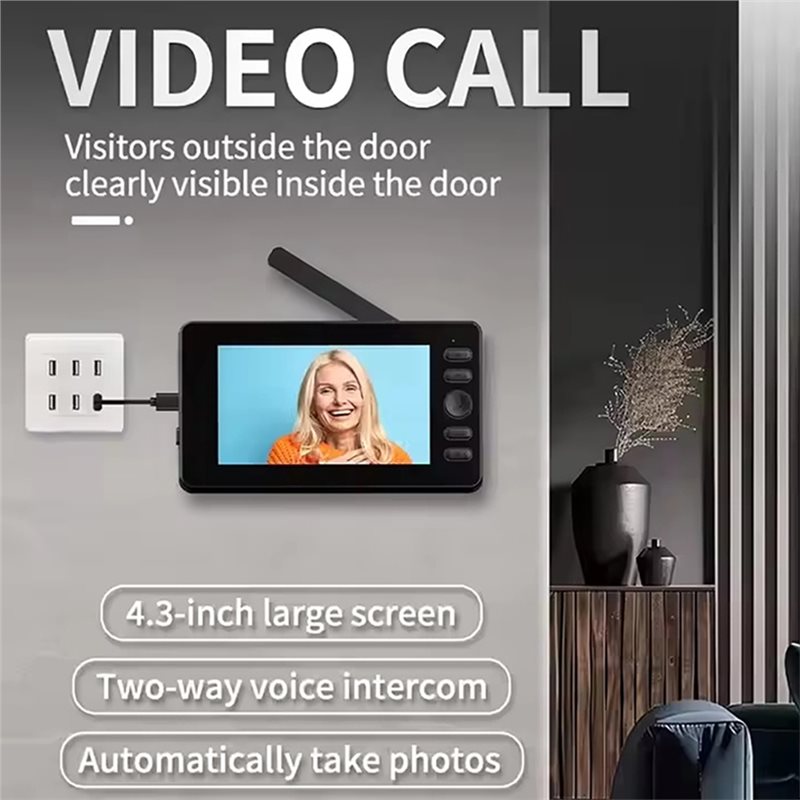 T81C! ワイヤレスビデオドアベル 4.3インチ LPS  - Home Security Doorbell Camera のレビューと価格