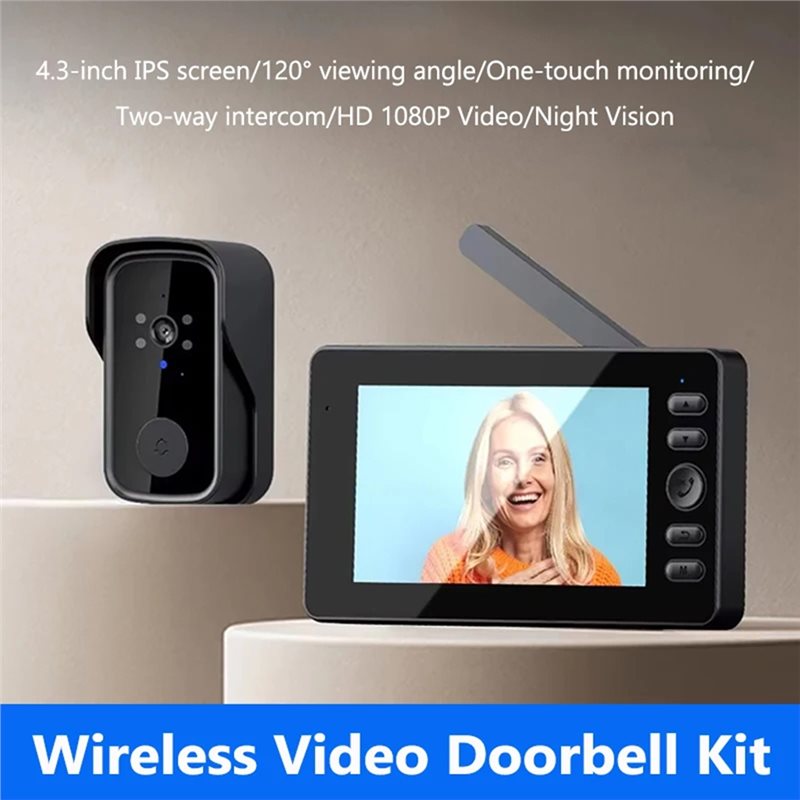 T81C! ワイヤレスビデオドアベル 4.3インチ LPS  - Home Security Doorbell Camera のレビューと価格