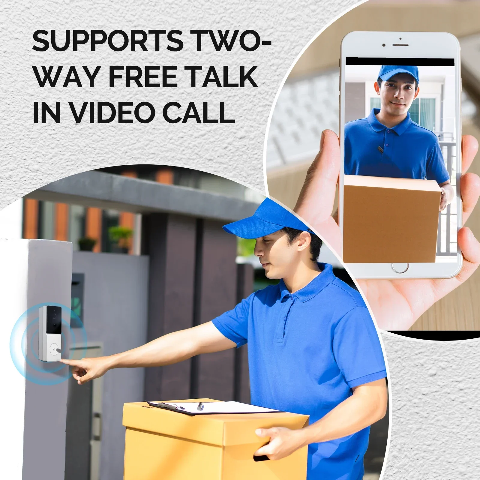 2方向オーディオ,ナイトビジョン,ワイヤレスドア製品を備えた - Home Security Doorbell Camera のレビューと価格